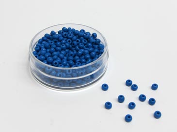 Glasperlen 2,6 / 3mmD blau satt